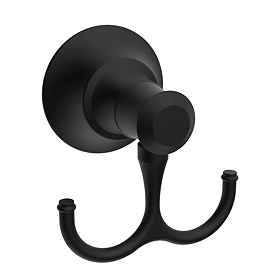 Trafalgar Double Robe Hook - Matt Black