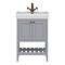 Trafalgar Freestanding Vanity Unit - 610mm Grey with Antique Brass Handles