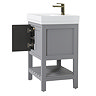Trafalgar Freestanding Vanity Unit - 610mm Grey with Antique Brass Handles