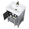 Trafalgar Freestanding Vanity Unit - 610mm Grey with Antique Brass Handles
