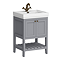 Trafalgar Freestanding Vanity Unit - 610mm Grey with Antique Brass Handles