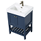 Trafalgar Freestanding Vanity Unit - 610mm Blue with Antique Brass Handles