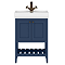 Trafalgar Freestanding Vanity Unit - 610mm Blue with Antique Brass Handles