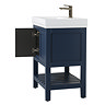 Trafalgar Freestanding Vanity Unit - 610mm Blue with Antique Brass Handles