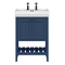Trafalgar Freestanding Vanity Unit - 610mm Blue with Antique Brass Handles
