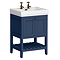 Trafalgar Freestanding Vanity Unit - 610mm Blue with Antique Brass Handles