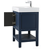 Trafalgar Freestanding Vanity Unit - 610mm Blue with Chrome Handles