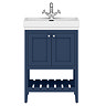 Trafalgar Freestanding Vanity Unit - 610mm Blue with Chrome Handles