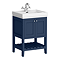 Trafalgar Freestanding Vanity Unit - 610mm Blue with Chrome Handles
