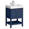 Trafalgar Freestanding Vanity Unit - 610mm Blue with Chrome Handles