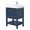 Trafalgar Freestanding Vanity Unit - 610mm Blue with Chrome Handles