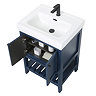 Trafalgar Freestanding Vanity Unit - 610mm Blue with Matt Black Handles