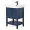 Trafalgar Freestanding Vanity Unit - 610mm Blue with Matt Black Handles