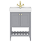 Trafalgar Freestanding Vanity Unit - 610mm Grey with Brushed Brass Handles