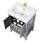 Trafalgar Freestanding Vanity Unit - 610mm Grey with Brushed Brass Handles