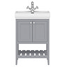 Trafalgar Freestanding Vanity Unit - 610mm Grey with Chrome Handles