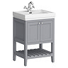 Trafalgar Freestanding Vanity Unit - 610mm Grey with Chrome Handles