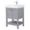 Trafalgar Freestanding Vanity Unit - 610mm Grey with Chrome Handles