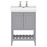 Trafalgar Freestanding Vanity Unit - 610mm Grey with Chrome Handles