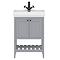 Trafalgar Freestanding Vanity Unit - 810mm Grey with Matt Black Handles