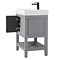 Trafalgar Freestanding Vanity Unit - 610mm Grey with Matt Black Handles