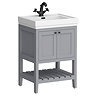 Trafalgar Freestanding Vanity Unit - 810mm Grey with Matt Black Handles