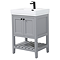 Trafalgar Freestanding Vanity Unit - 610mm Grey with Matt Black Handles
