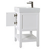 Trafalgar Freestanding Vanity Unit - 610mm White with Antique Brass Handles