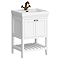 Trafalgar Freestanding Vanity Unit - 610mm White with Antique Brass Handles