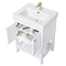 Trafalgar Freestanding Vanity Unit - 610mm White with Brushed Brass Handles