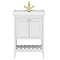 Trafalgar Freestanding Vanity Unit - 610mm White with Brushed Brass Handles
