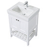 Trafalgar Freestanding Vanity Unit - 610mm White with Chrome Handles