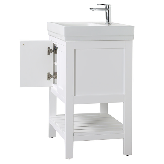 Trafalgar Freestanding Vanity Unit - 610mm White with Chrome Handles