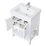 Trafalgar Freestanding Vanity Unit - 610mm White with Chrome Handles