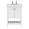 Trafalgar Freestanding Vanity Unit - 610mm White with Chrome Handles