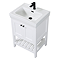Trafalgar Freestanding Vanity Unit - 610mm White with Matt Black Handles