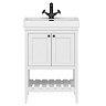 Trafalgar Freestanding Vanity Unit - 610mm White with Matt Black Handles