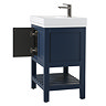 Trafalgar Freestanding Vanity Unit - 810mm Blue with Antique Brass Handles