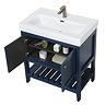 Trafalgar Freestanding Vanity Unit - 810mm Blue with Antique Brass Handles