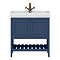 Trafalgar Freestanding Vanity Unit - 810mm Blue with Antique Brass Handles