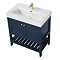 Trafalgar Freestanding Vanity Unit - 810mm Blue with Brushed Brass Handles