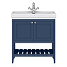 Trafalgar Freestanding Vanity Unit - 810mm Blue with Chrome Handles