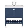 Trafalgar Freestanding Vanity Unit - 810mm Blue with Chrome Handles