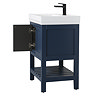Trafalgar Freestanding Vanity Unit - 810mm Blue with Matt Black Handles