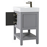 Trafalgar Freestanding Vanity Unit - 610mm Grey with Antique Brass Handles