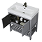 Trafalgar Freestanding Vanity Unit - 610mm Grey with Antique Brass Handles