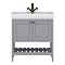 Trafalgar Freestanding Vanity Unit - 810mm Grey with Antique Brass Handles