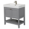 Trafalgar Freestanding Vanity Unit - 810mm Grey with Antique Brass Handles