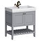 Trafalgar Freestanding Vanity Unit - 810mm Grey with Antique Brass Handles