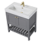 Trafalgar Freestanding Vanity Unit - 810mm Grey with Brushed Brass Handles